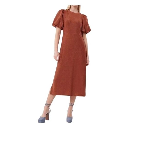 FRNCH Olympe Dress Womens Orange Glam Romantic Feminine Event Evening Wear NWT - Picture 1 of 11